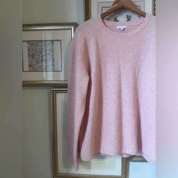 JOHNNY WAS CALME Cashmere Ribbed Pullover Sweater Blush Large - Picture 7 of 12